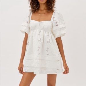 For Love And Lemons EVELYN BABYDOLL DRESS IN IVORY